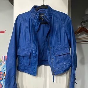 Royal Blue Lucky Brand Leather Jacket